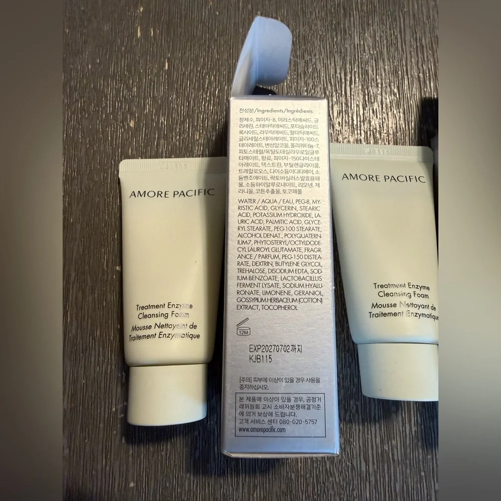 2 x Amore Pacific Treatment Enzyme Cleansing Foam DELUXE travel size 1 oz